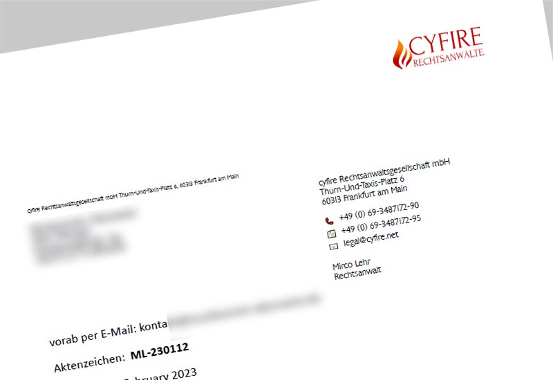 Cyfire Abmahnung Bildrecht