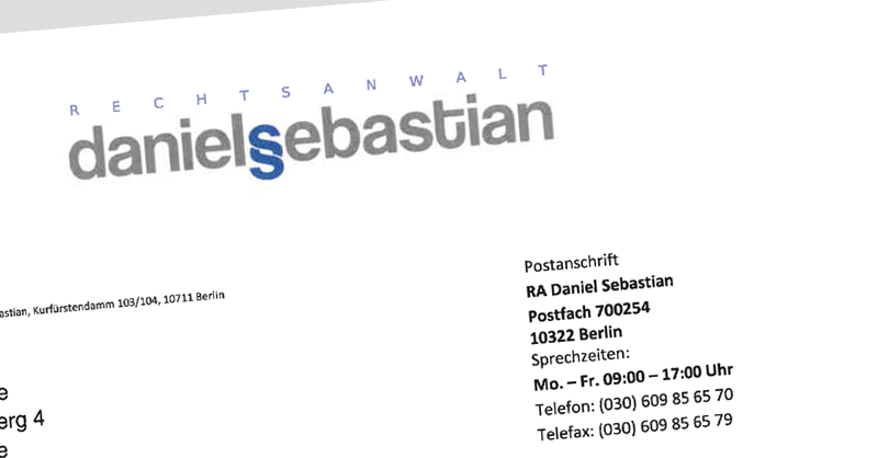 Abmahnung von Rechtsanwalt Daniel Sebastian