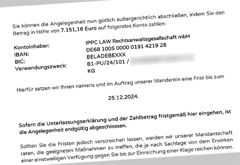 IPPC Instagram Abmahnung wegen Musik