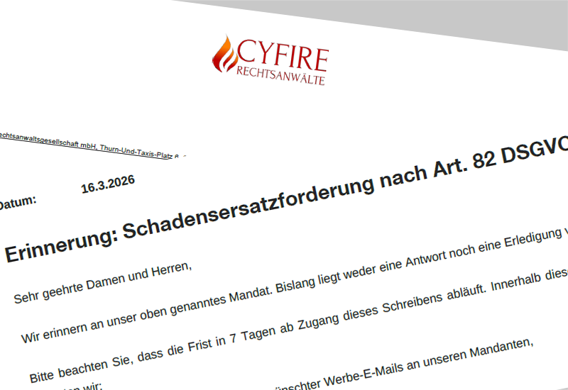 Cyfire Datenschutz Abmahnung